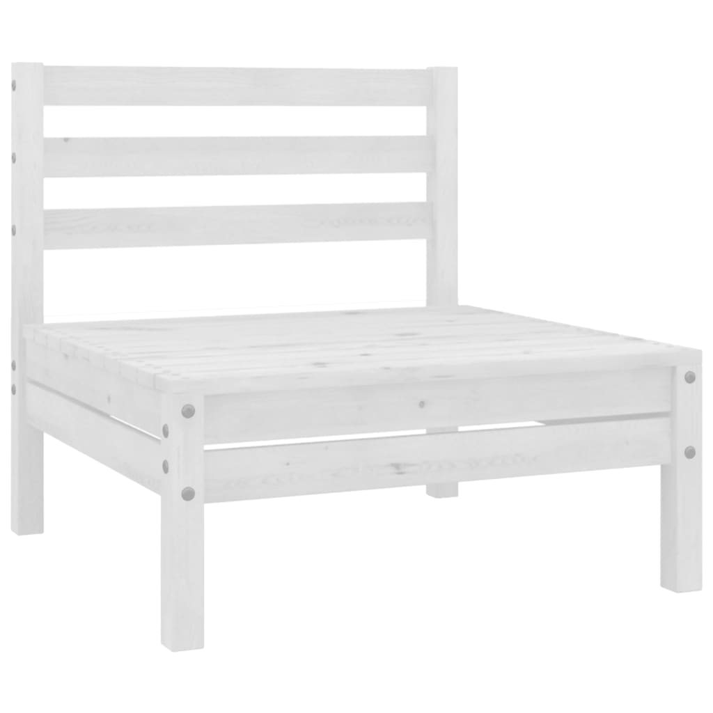 12-tlg. Garten-Lounge-Set Weiss Massivholz Kiefer